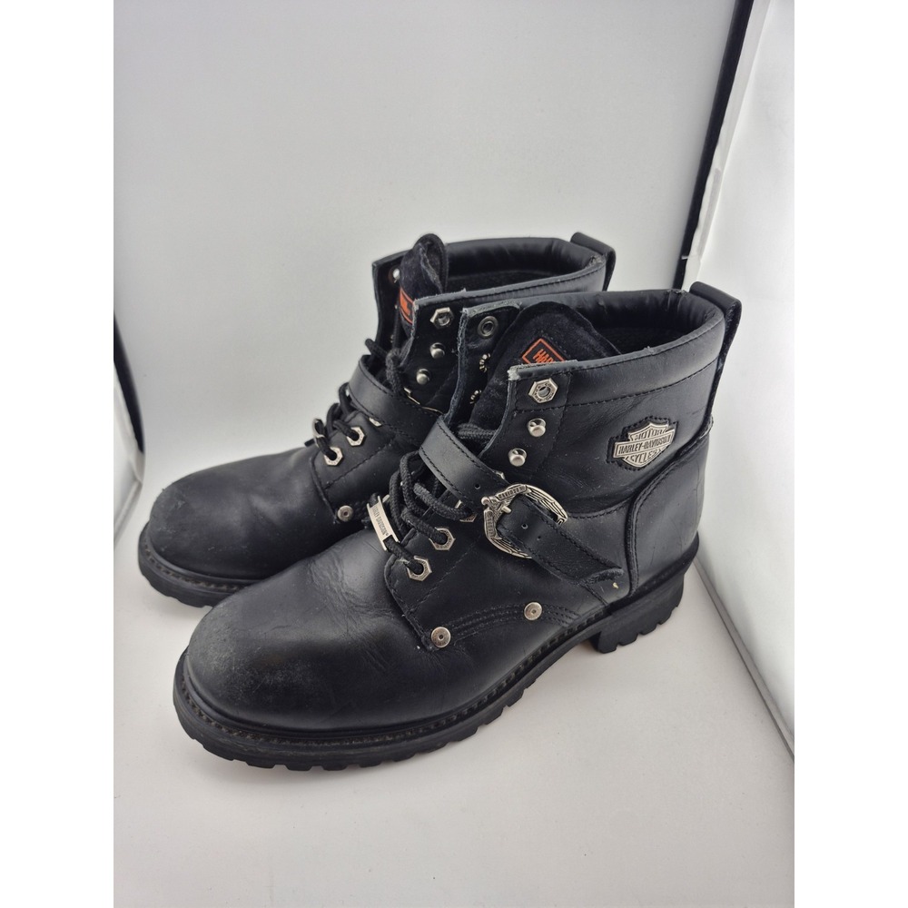Harley Davidson Womens Black Leather Boots Faded Glory Size 11